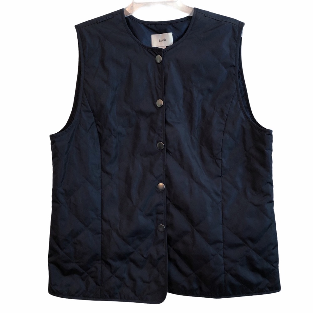 NEW Lewit Navy Nylon Quilted Vest 16